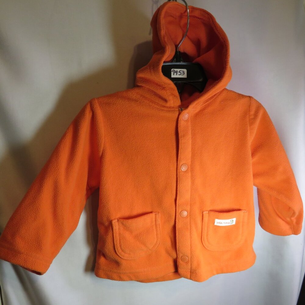 Baby Pumpkin Orange Old Navy Fleece Hooded Jacket 6-12mts